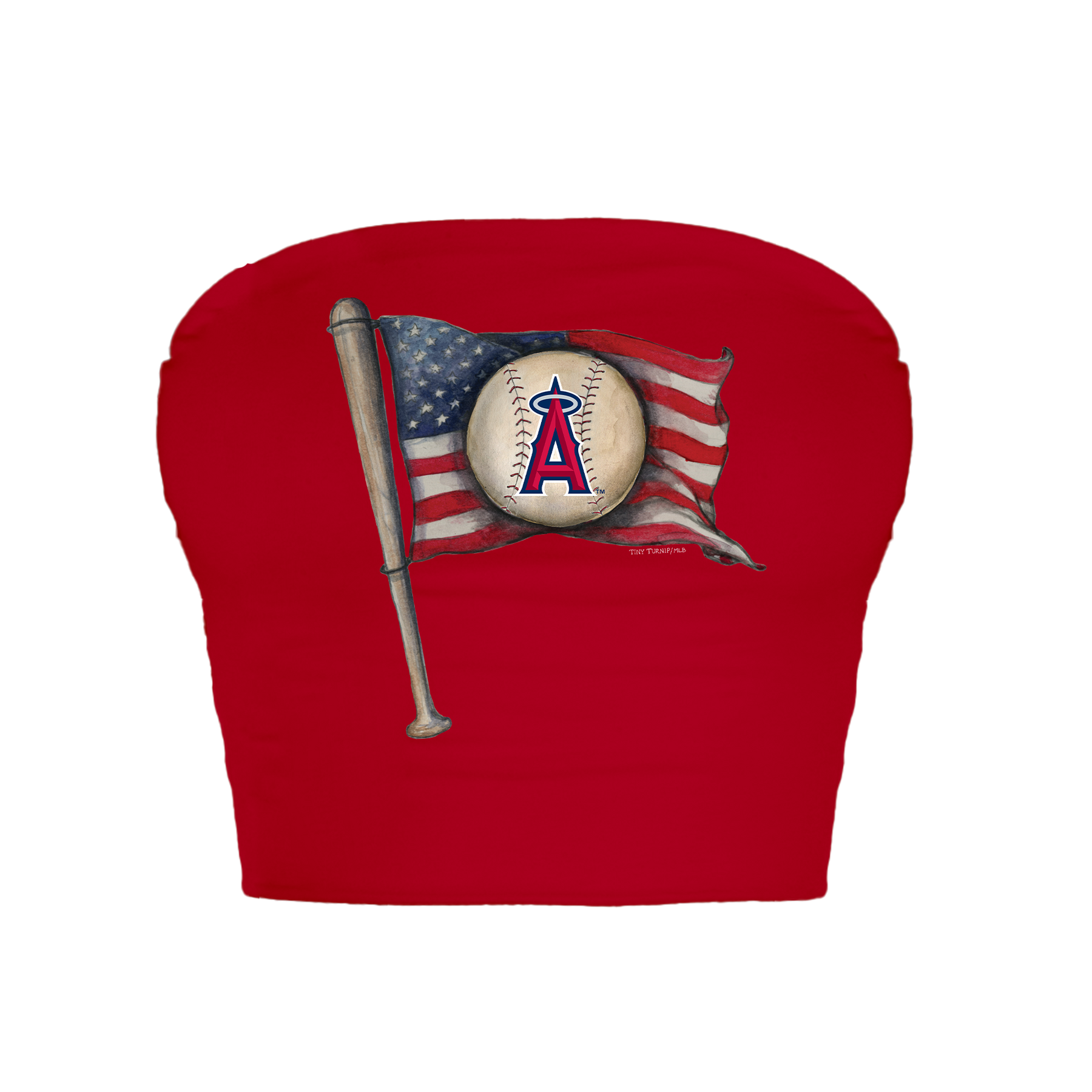 Los Angeles Angels Baseball Flag Crop Tube Top