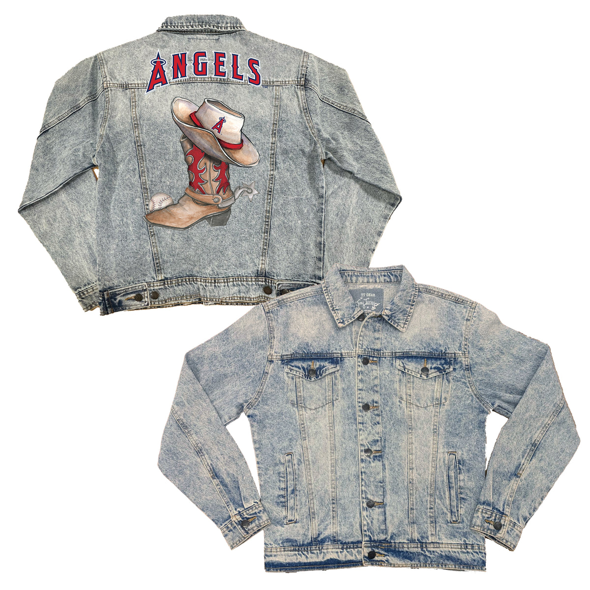 Los Angeles Angels Cowboy Boot Boyfriend Denim Jacket