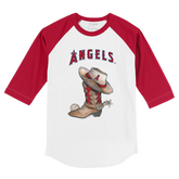 Los Angeles Angels Cowboy Boot 3/4 Red Sleeve Raglan