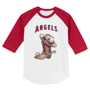 Los Angeles Angels Cowboy Boot 3/4 Red Sleeve Raglan