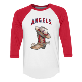 Los Angeles Angels Cowboy Boot 3/4 Red Sleeve Raglan