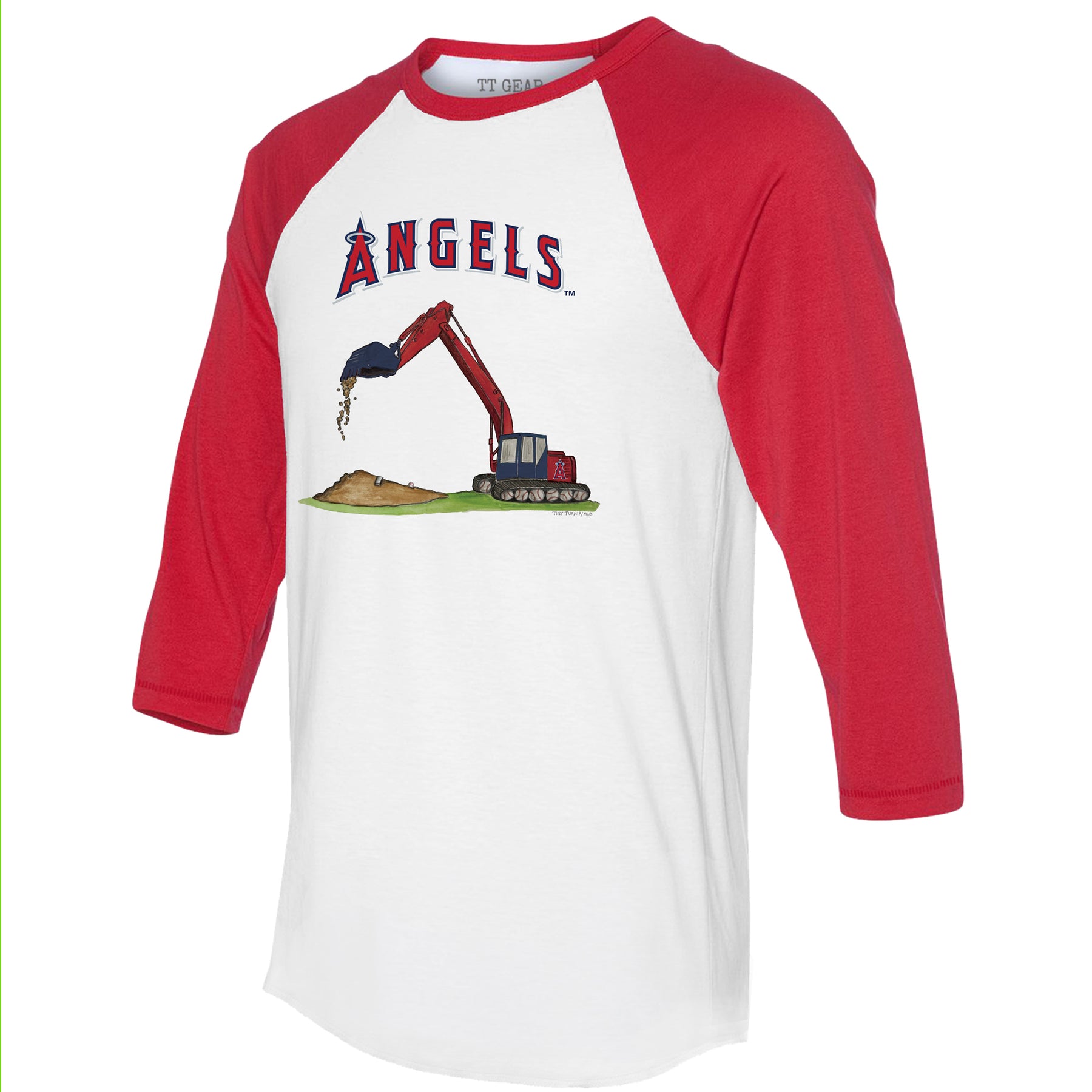 Los Angeles Angels Excavator 3/4 Red Sleeve Raglan