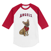 Los Angeles Angels French Bulldog 3/4 Red Sleeve Raglan