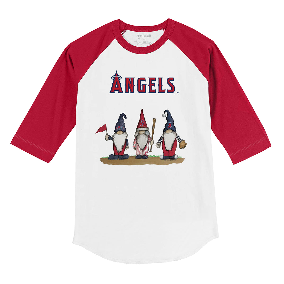 Los Angeles Angels Gnomes 3/4 Red Sleeve Raglan