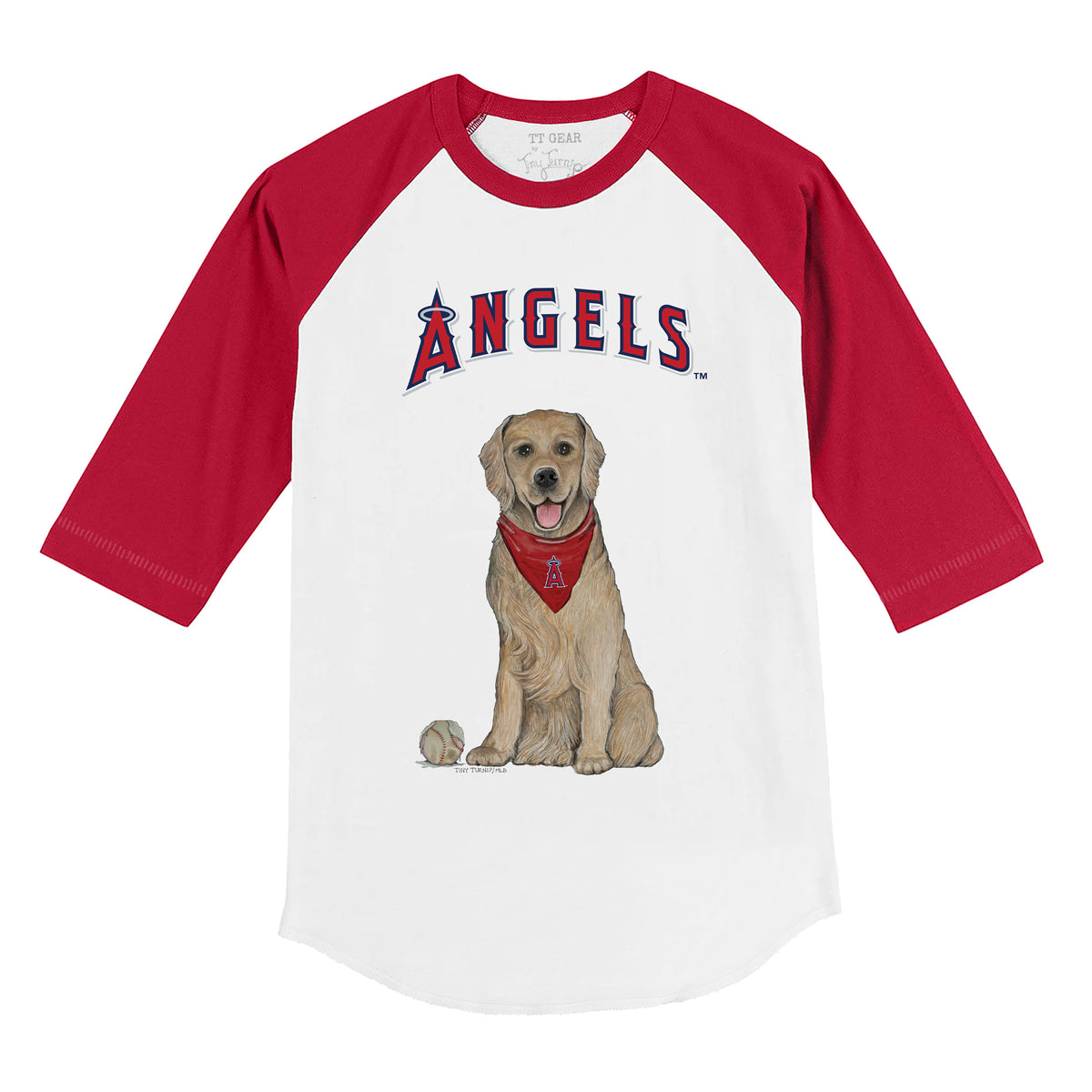 Los Angeles Angels Golden Retriever 3/4 Red Sleeve Raglan