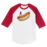 Los Angeles Angels Hot Dog 3/4 Red Sleeve Raglan