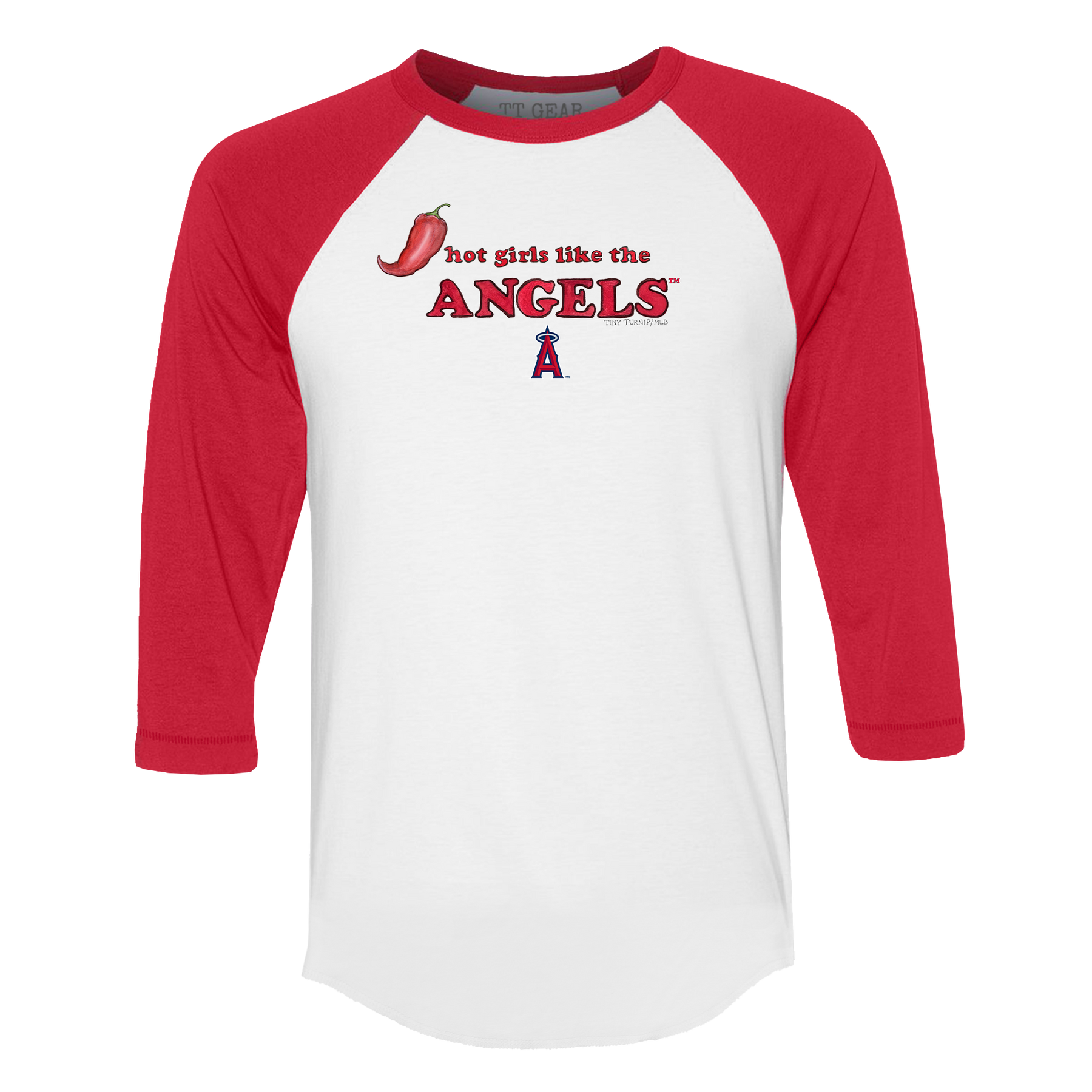 Los Angeles Angels Hot Girls 3/4 Red Sleeve Raglan