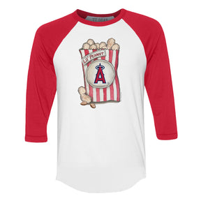 Los Angeles Angels Lil' Peanut 3/4 Red Sleeve Raglan