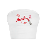 Los Angeles Angels Lipstick Crop Tube Top - Tiny Turnip