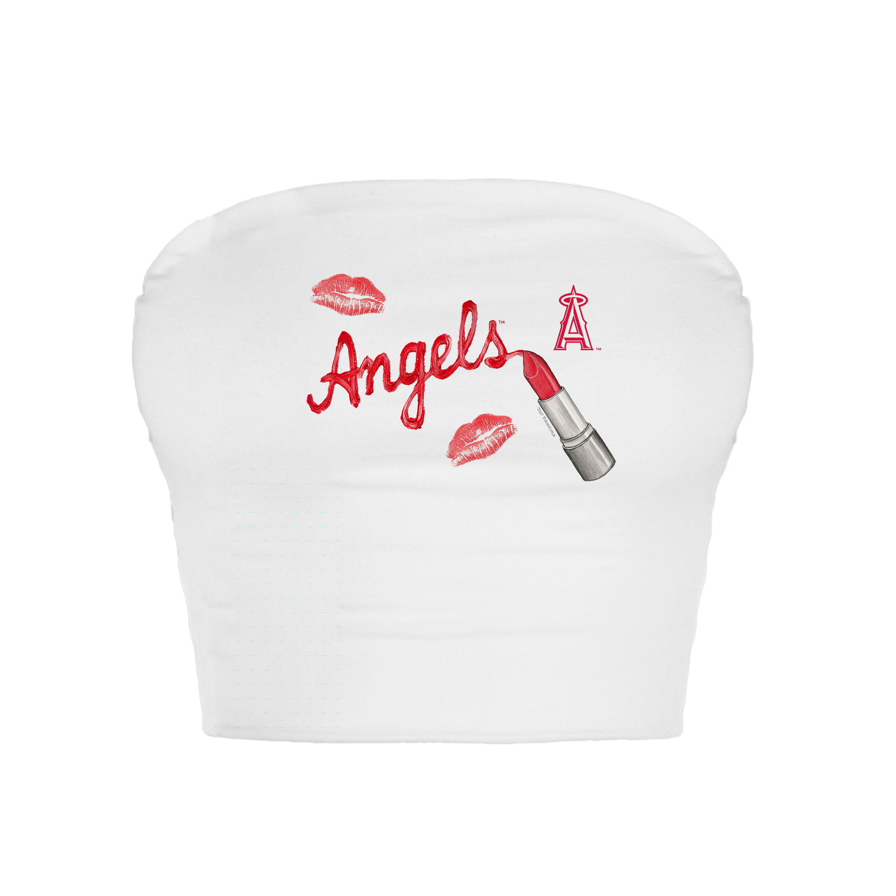Los Angeles Angels Lipstick Crop Tube Top - Tiny Turnip