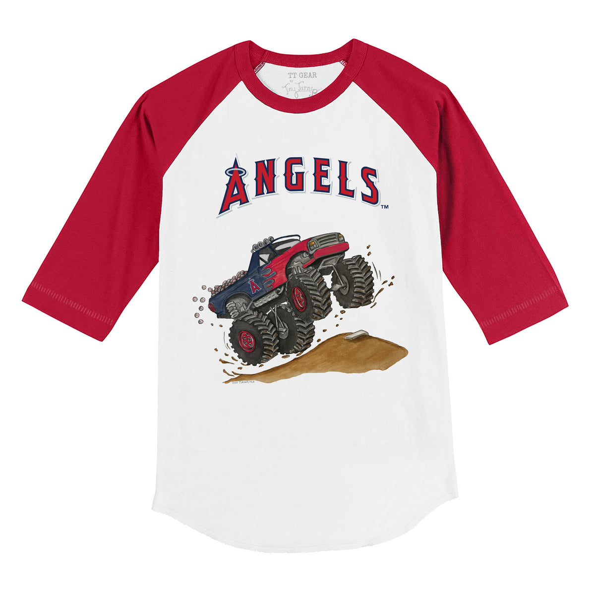 Los Angeles Angels Monster Truck 3/4 Red Sleeve Raglan