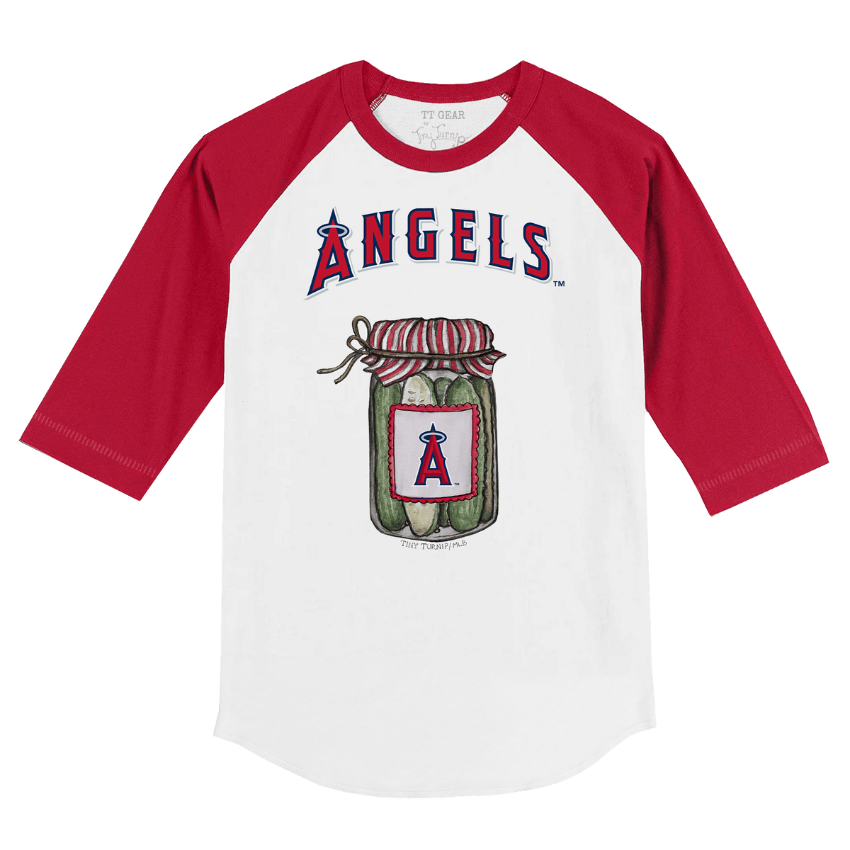 Los Angeles Angels Pickle Jar 3/4 Red Sleeve Raglan