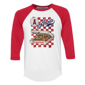 Los Angeles Angels Pizza 3/4 Red Sleeve Raglan