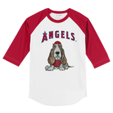 Los Angeles Angels Puddy 3/4 Red Sleeve Raglan - Tiny Turnip