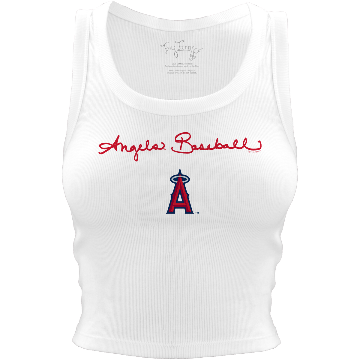 Los Angeles Angels Logo Script Crop Tank - Tiny Turnip