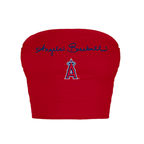Los Angeles Angels Logo Script Crop Tube Top