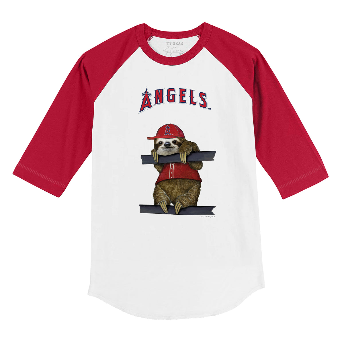 Los Angeles Angels Sloth 3/4 Red Sleeve Raglan