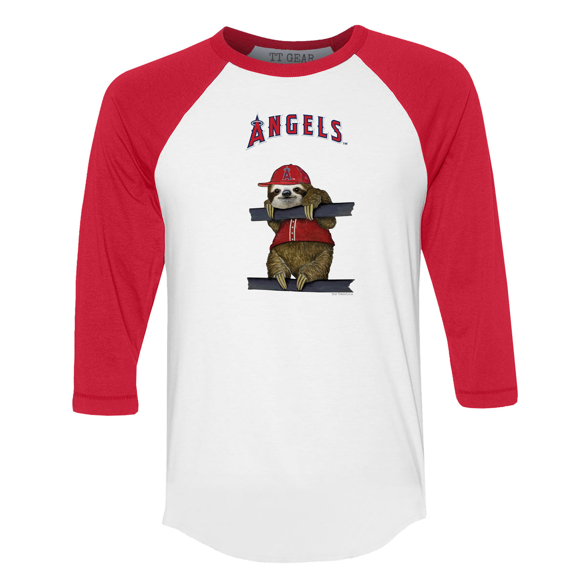 Los Angeles Angels Sloth 3/4 Red Sleeve Raglan