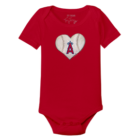 Los Angeles Angels Stitched Heart Short Sleeve Snapper - Tiny Turnip