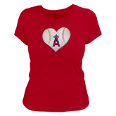 Los Angeles Angels Stitched Heart Women's Tee Shirt - Tiny Turnip