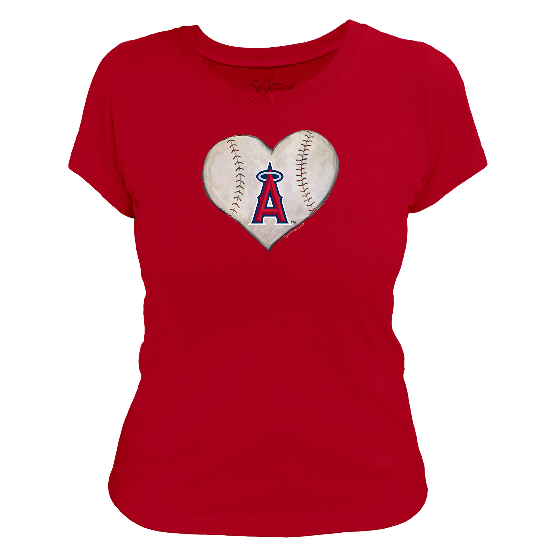 Los Angeles Angels Stitched Heart Women's Tee Shirt - Tiny Turnip