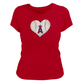 Los Angeles Angels Stitched Heart Women's Tee Shirt - Tiny Turnip