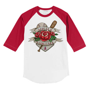 Los Angeles Angels Tattoo Rose 3/4 Red Sleeve Raglan