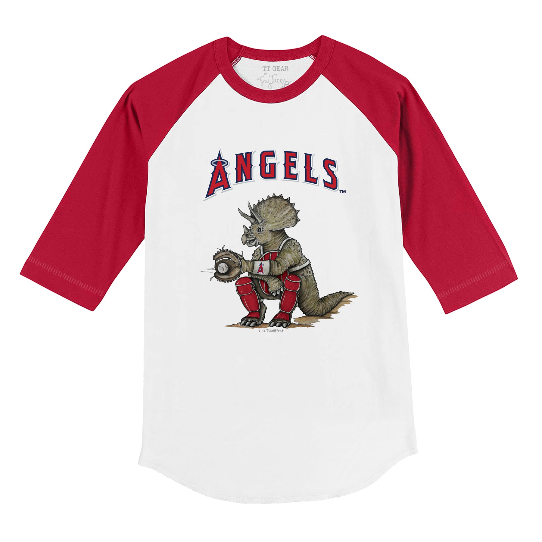 Los Angeles Angels Triceratops 3/4 Red Sleeve Raglan