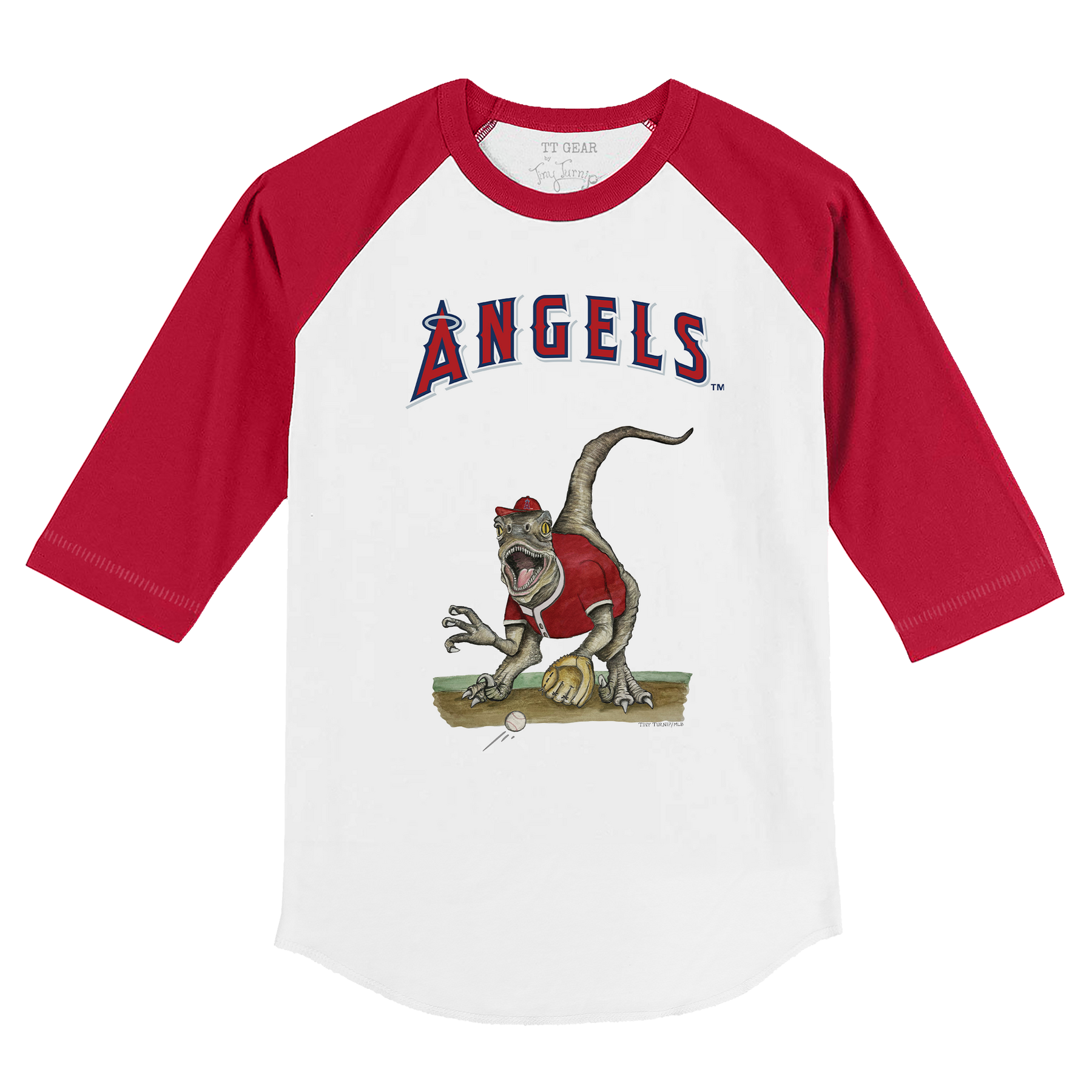 Los Angeles Angels Velociraptor 3/4 Red Sleeve Raglan