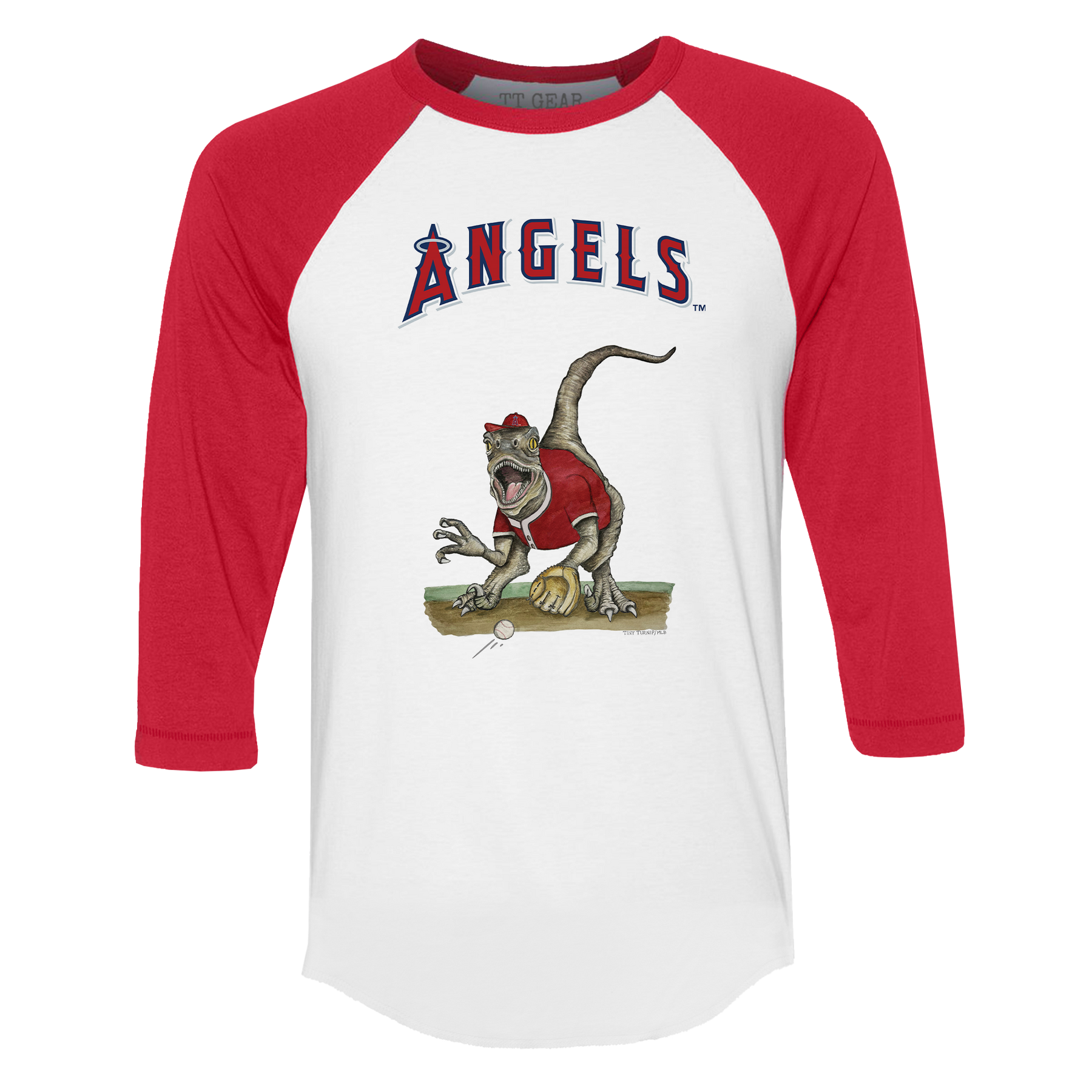 Los Angeles Angels Velociraptor 3/4 Red Sleeve Raglan