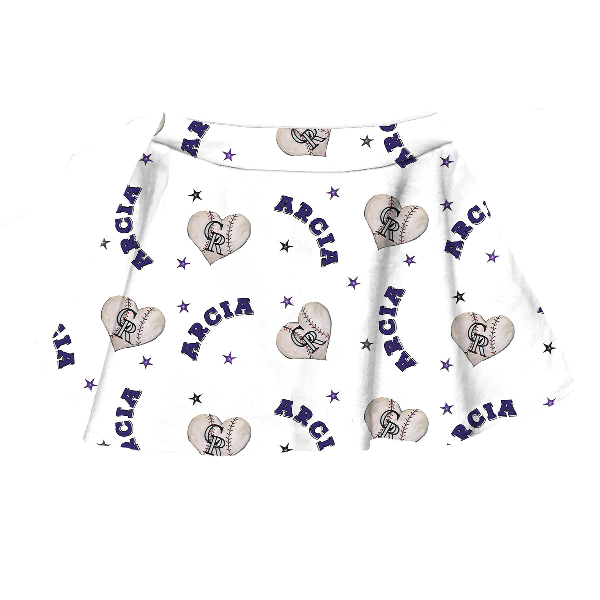 VIP  VIP  Baseball Heart w/ Name, Logo - Skirt - Tiny Turnip
