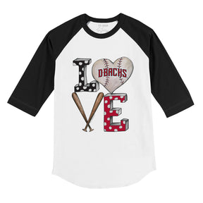 Arizona Diamondbacks Baseball LOVE 3/4 Black Sleeve Raglan