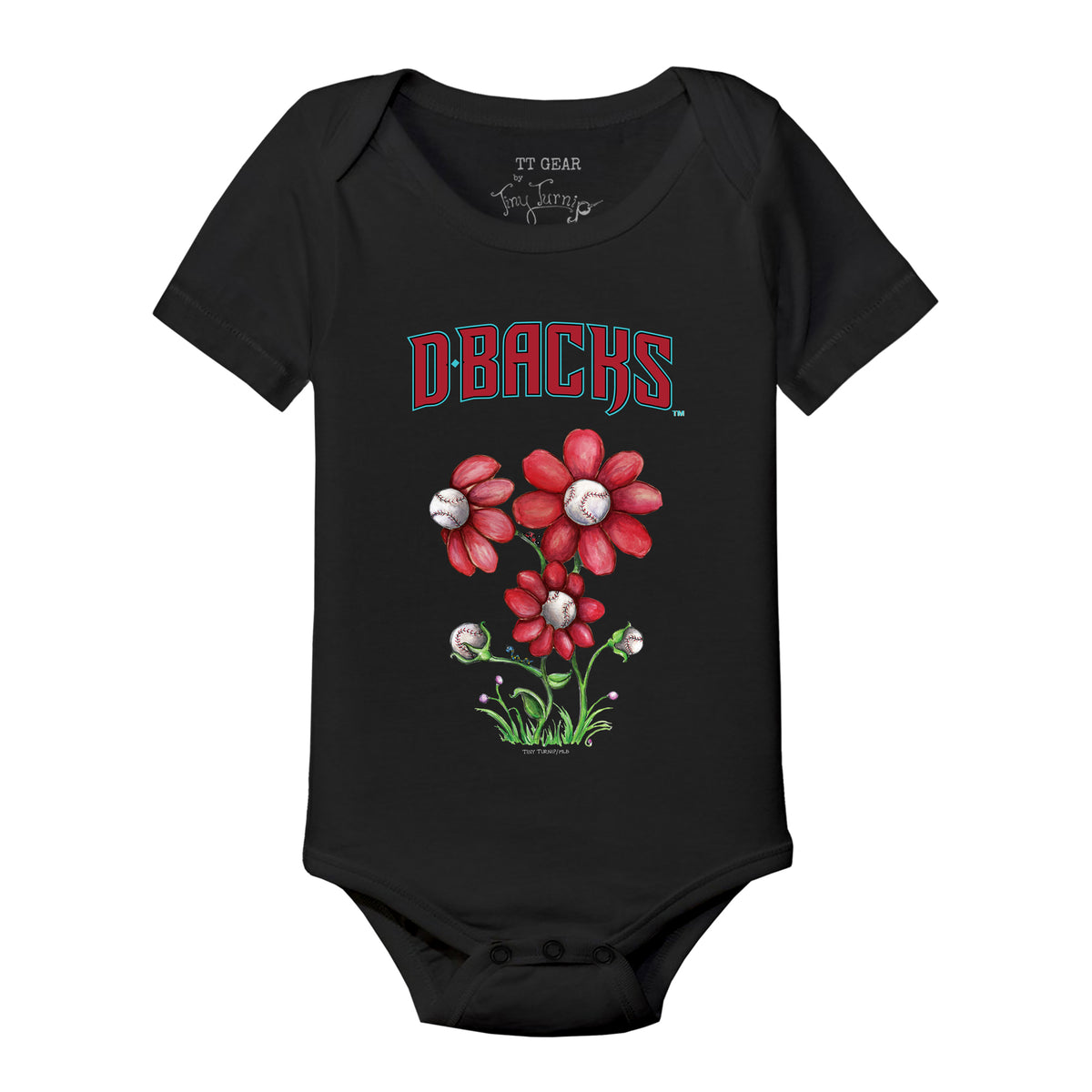 Arizona Diamondbacks Blooming Baseballs Short Sleeve Snapper