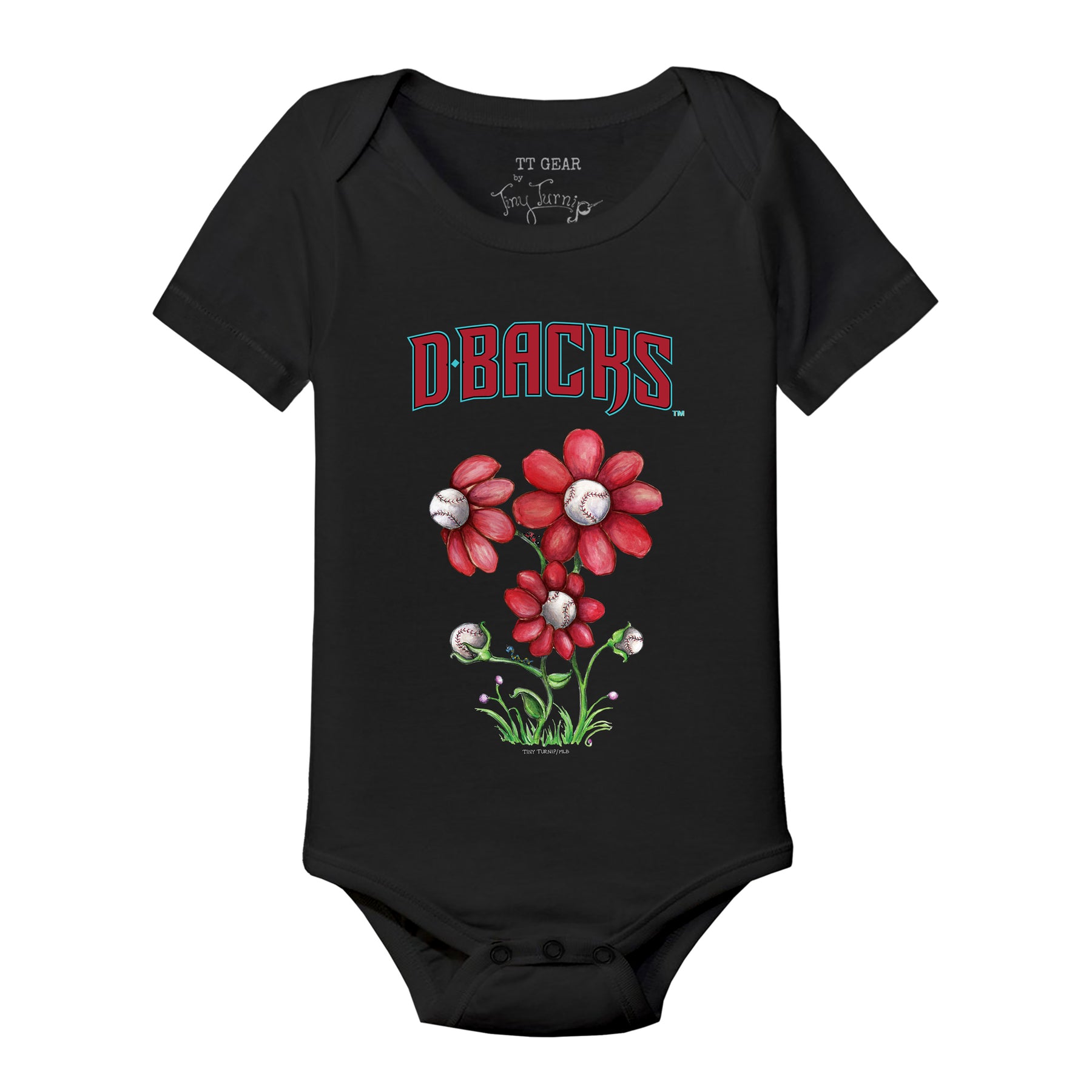 Arizona Diamondbacks Blooming Baseballs Short Sleeve Snapper