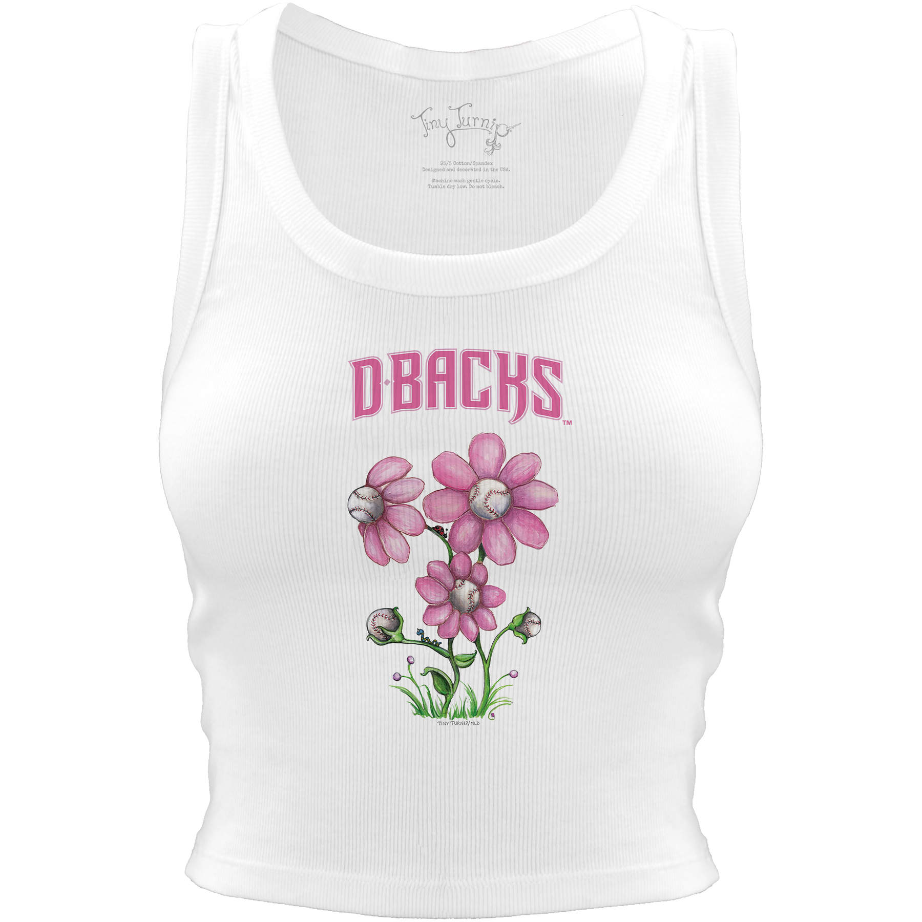 Arizona Diamondbacks Blooming Baseballs Crop Tank - Tiny Turnip