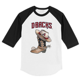 Arizona Diamondbacks Cowboy Boot 3/4 Black Sleeve Raglan