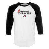 Arizona Diamondbacks Hot Girls 3/4 Black Sleeve Raglan