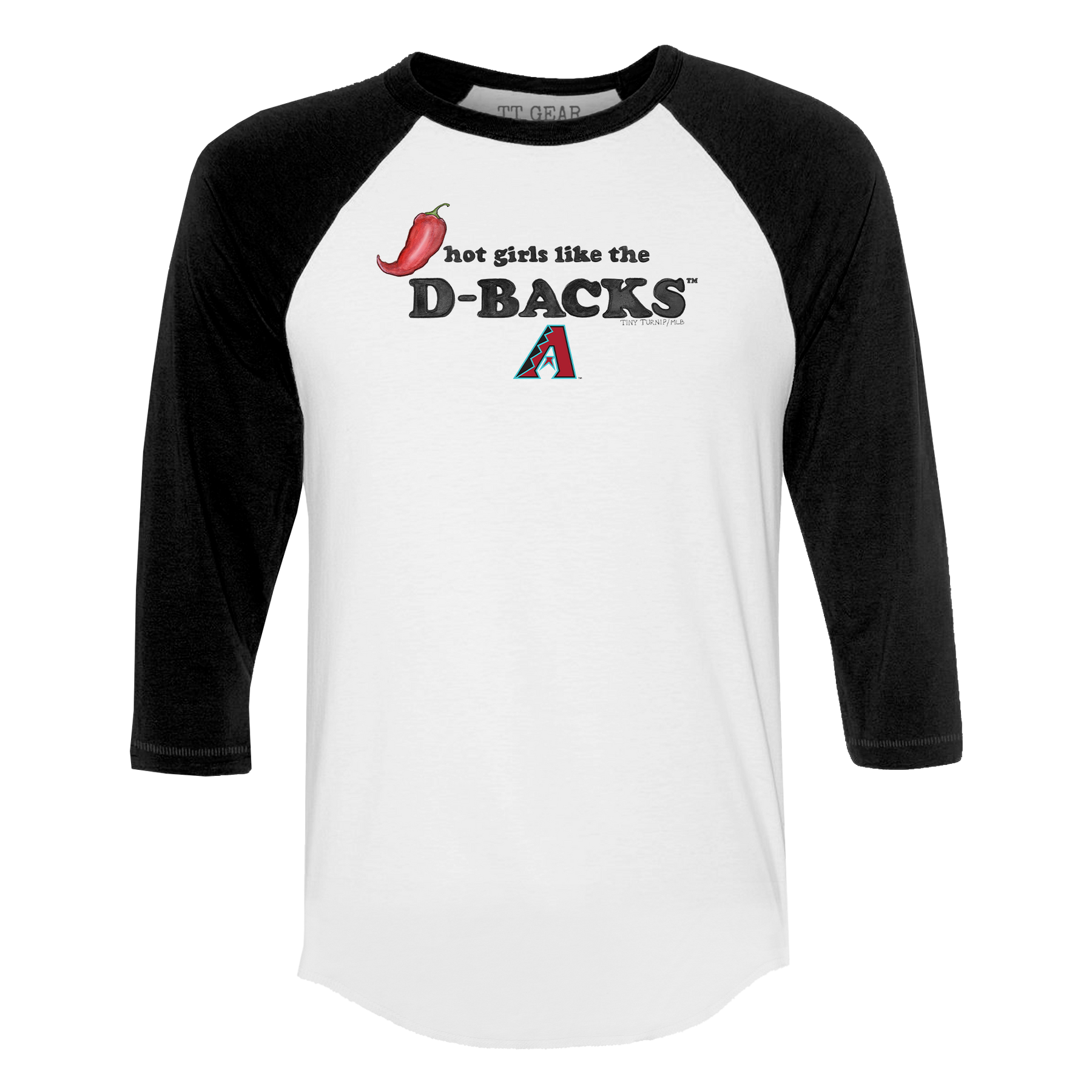 Arizona Diamondbacks Hot Girls 3/4 Black Sleeve Raglan