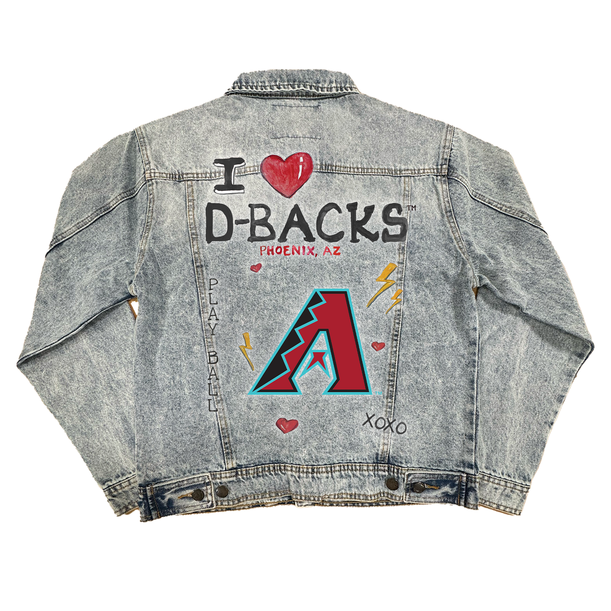 I Heart Diamondbacks Boyfriend Denim Jacket - Tiny Turnip