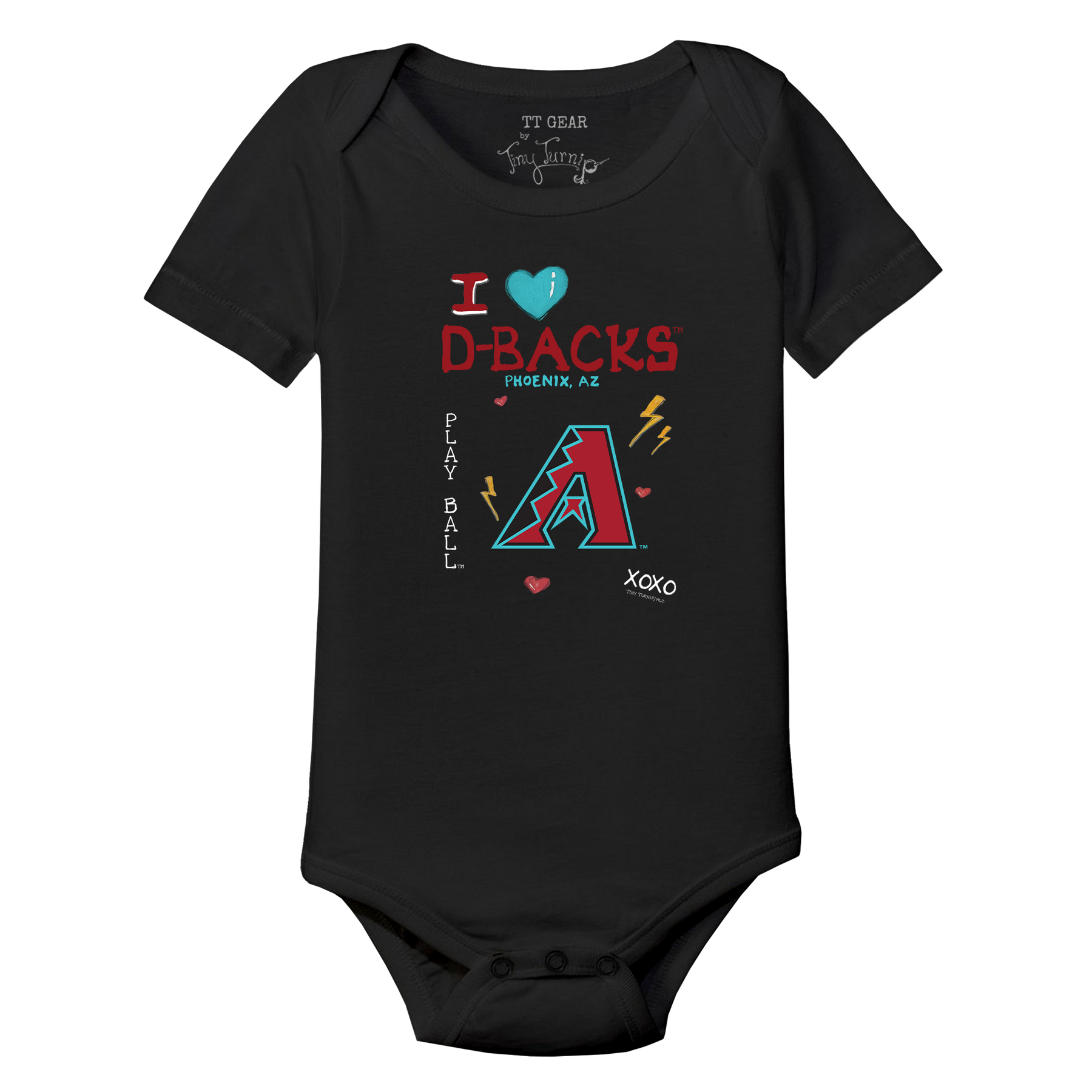 I Heart Diamondbacks Short Sleeve Snapper - Tiny Turnip