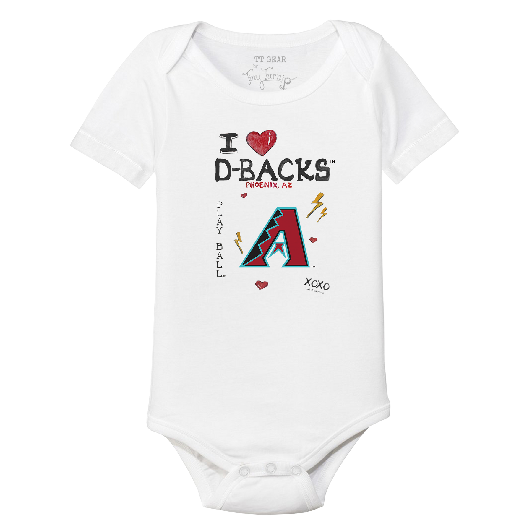 I Heart Diamondbacks Short Sleeve Snapper - Tiny Turnip
