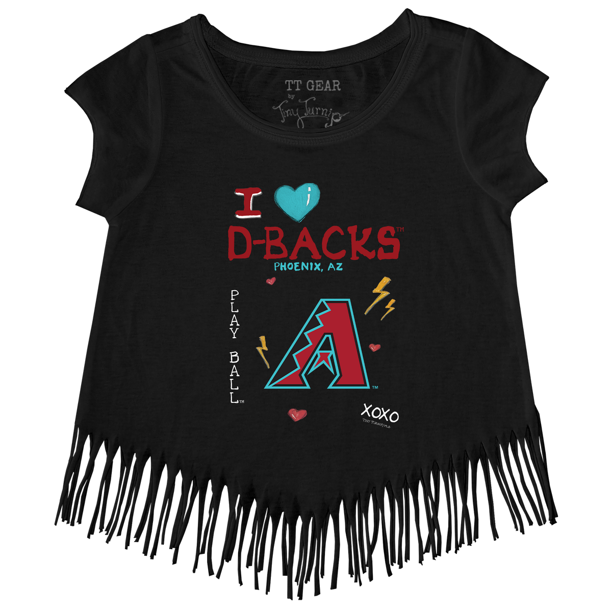 I Heart Diamondbacks Fringe Tee - Tiny Turnip