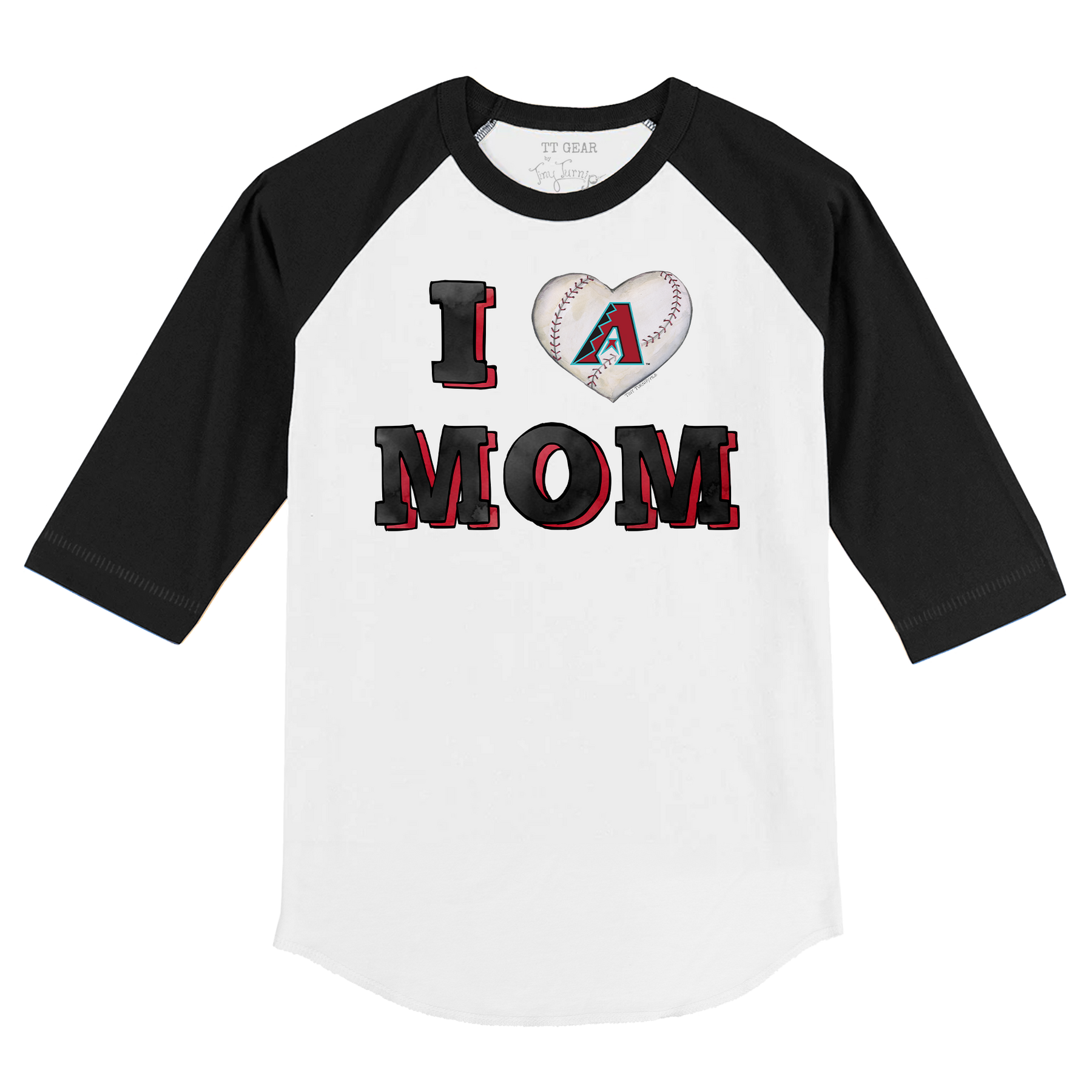 Arizona Diamondbacks I Love Mom 3/4 Black Sleeve Raglan