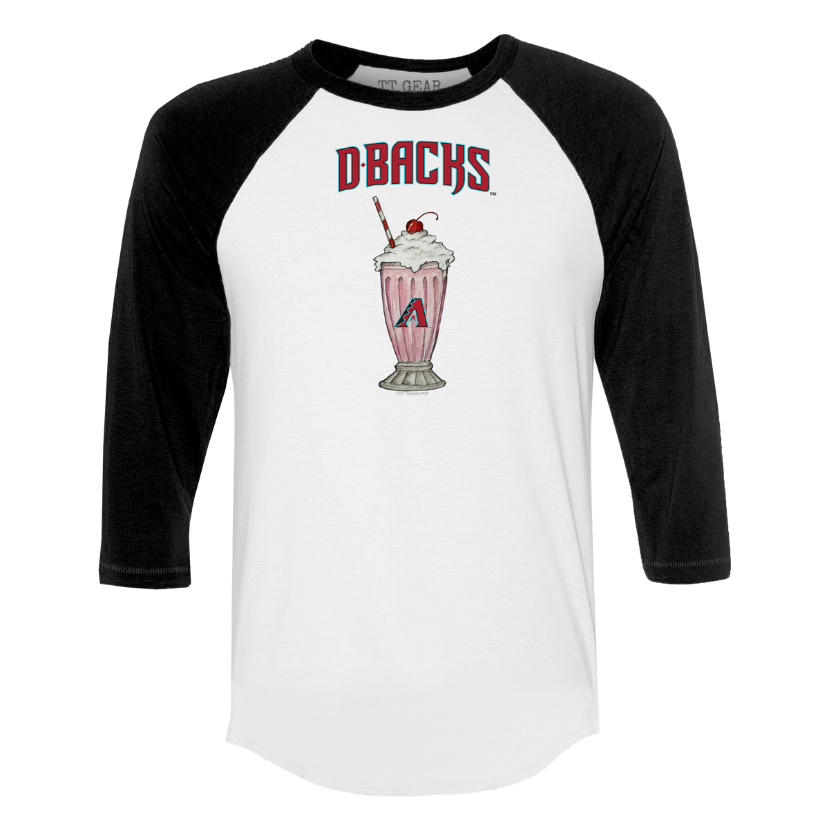 Arizona Diamondbacks Milkshake 3/4 Black Sleeve Raglan