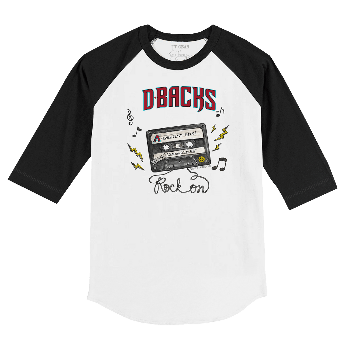 Arizona Diamondbacks Mixtape 3/4 Black Sleeve Raglan