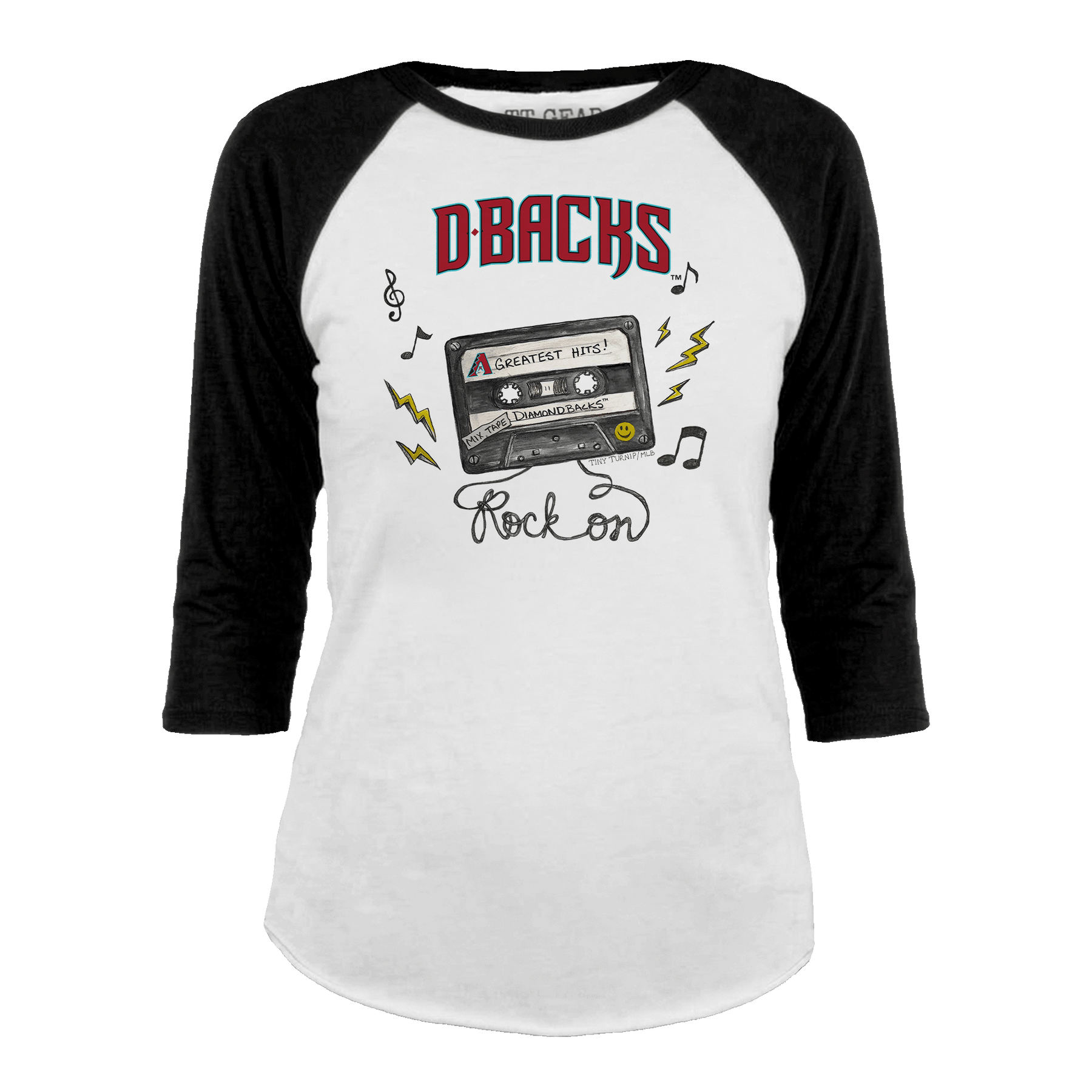 Arizona Diamondbacks Mixtape 3/4 Black Sleeve Raglan