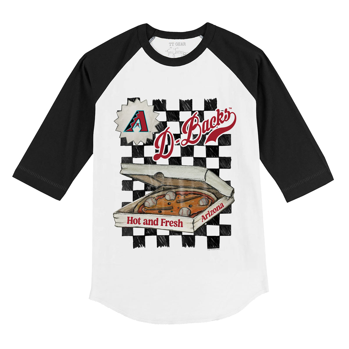 Arizona Diamondbacks Pizza 3/4 Black Sleeve Raglan