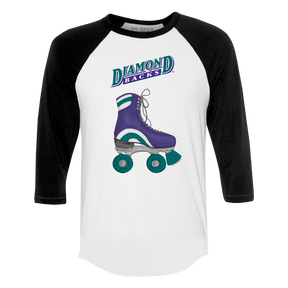 Arizona Diamondbacks Retro Skate 3/4 Black Sleeve Raglan