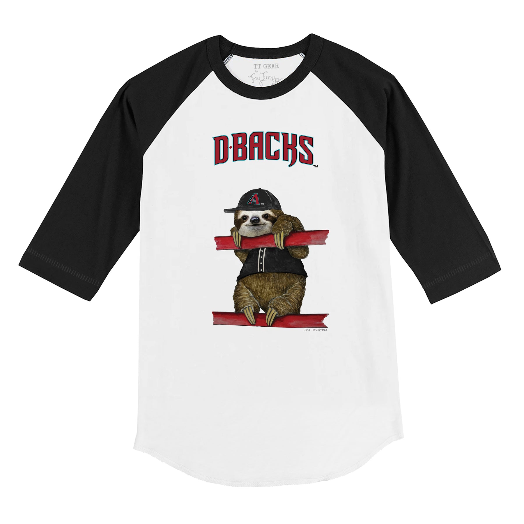 Arizona Diamondbacks Sloth 3/4 Black Sleeve Raglan