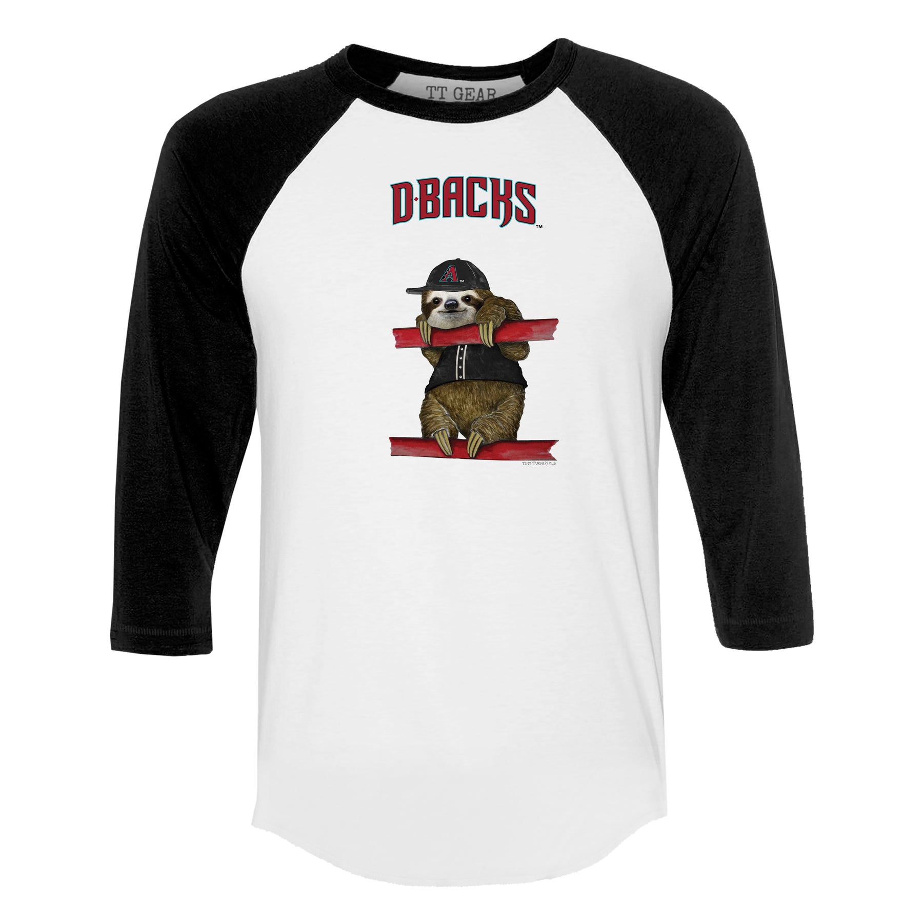 Arizona Diamondbacks Sloth 3/4 Black Sleeve Raglan